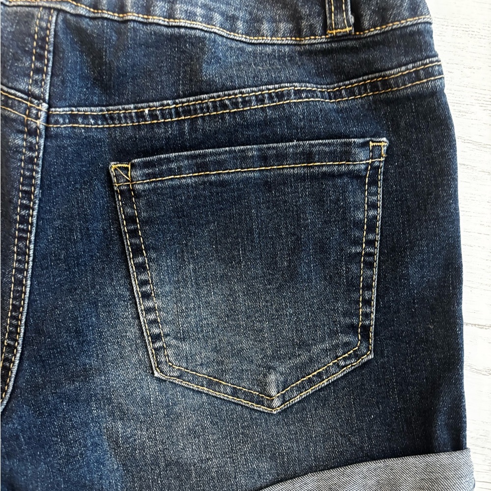 Blue Spice Denim Shorts Women's Size 3 Dark Wash Mid Rise Cuffed Stretch - Picture 7 of 8
